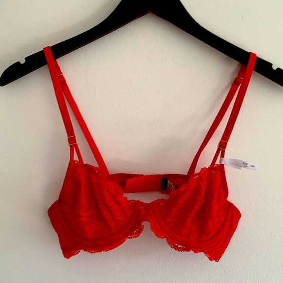 💜 2/$15 💜 Aerie Demi Red Lace Underwire Bra - Picture 2 of 10